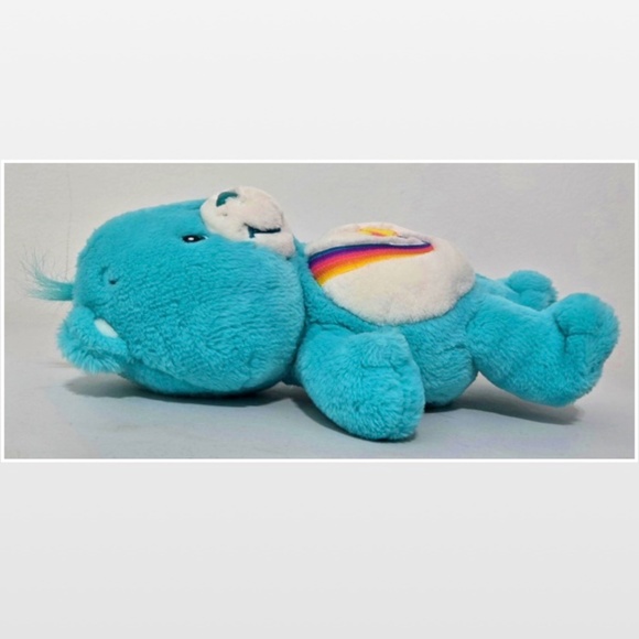 Vintage 04 Care Bears Plush Toy Kids Teddy Bear Blue Thanks A Lot Bear Rainbow - Picture 5 of 15